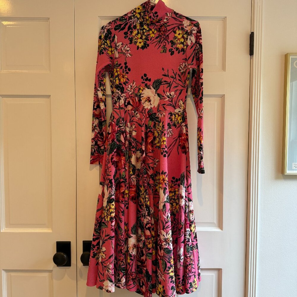Marshmallow Pink tea length floral dress, L